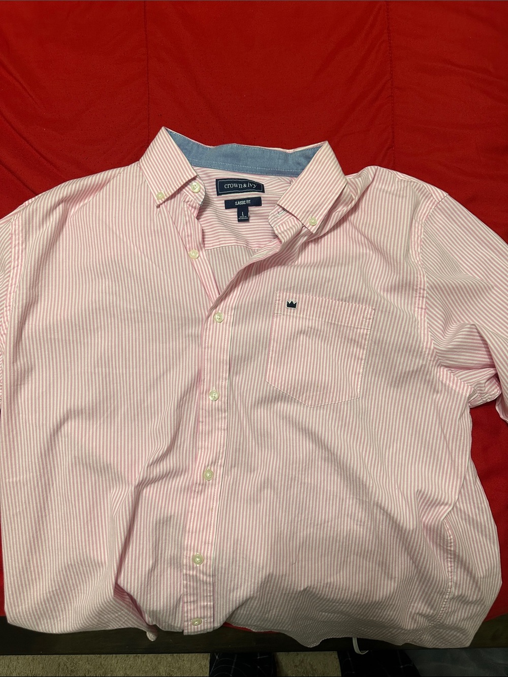 crown & ivy Men's Light Pink Stripe Button-Down Shirt